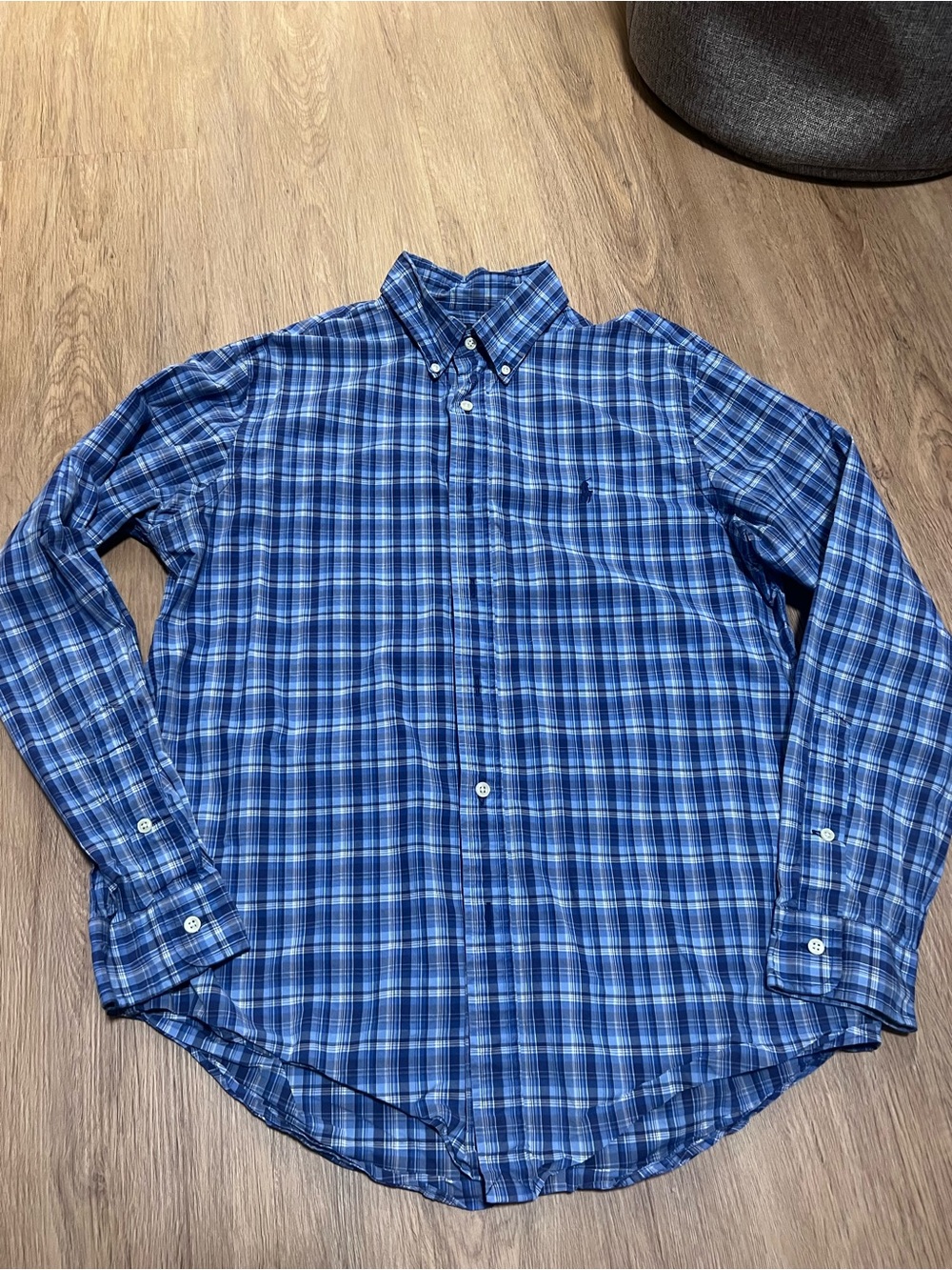 Ralph Lauren Blue Plaid Button-Down Shirt